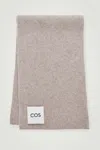 Cos Ribbed Wool And Cashmere Scarf In Beige