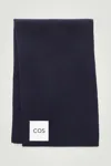 Cos Ribbed Wool And Cashmere Scarf In Blue