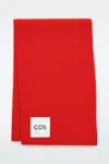 Cos Ribbed Wool And Cashmere Scarf In Red