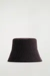 Cos Ribbed Wool-blend Bucket Hat In Brown