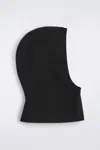 Cos Ribbed Wool-cashmere Balaclava In Black