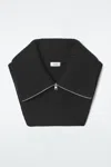 Cos Ribbed Wool Collar In Black