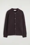 Cos Ribbed Wool Crew-neck Sweater In Purple