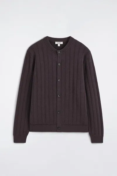 Cos Cardigan A Te In Lana E Cotone In Marrone