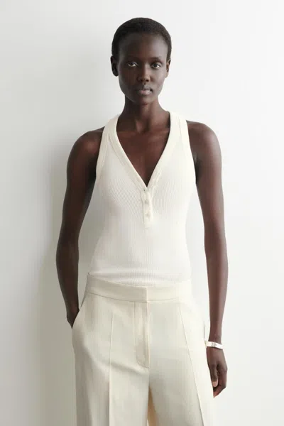 Cos Canotta Henley A Te In White