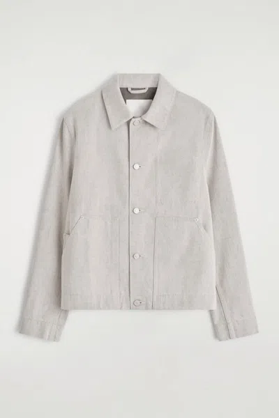 Cos Rinsed-denim Jacket In Gray