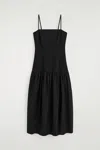 Cos Robe Midi Sculptée À Taille Basse In Black