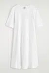 Cos A-line T-shirt Mini Dress In Blanc