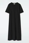 Cos Cotton Midi T-shirt Dress In Black