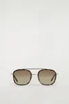 Cos Round-frame Aviator Sunglasses In Brown