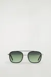 Cos Round-frame Aviator Sunglasses In Green