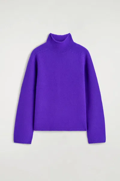 Cos Rounded Cashmere Funnel-neck Jumper In Mauve