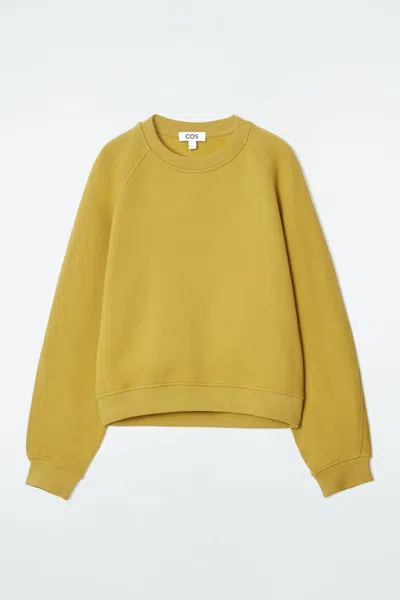 Cos Rounded Cotton-jersey Sweatshirt In Yellow