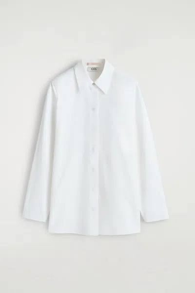 Cos Rounded Cotton-silk Shirt In White