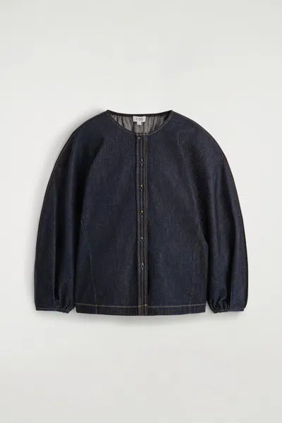 Cos Rounded Denim Top In Blue