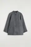 Cos Rounded Double-faced Wool Jacket In Gray