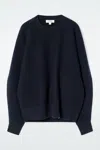 Cos Rounded Double-faced Wool Jumper In Blue