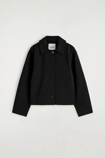 Cos Rounded Jersey Jacket In Black