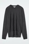 Cos Rounded Merino Wool Jumper In Grey
