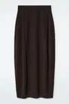 Cos Rounded Merino Wool Maxi Skirt In Brown