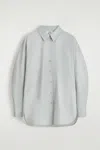 Cos Chemise Silhouette Arrondie En Coton Pima In Green