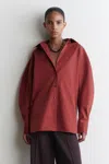 Cos Rounded Pima Cotton Shirt In Red