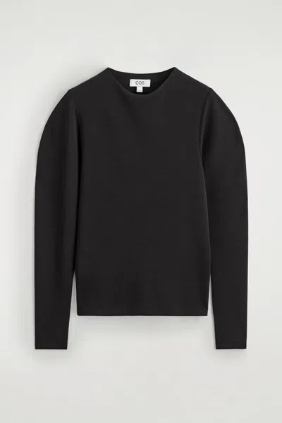 Cos Top Con Maniche Arrotondate In Black
