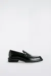 Cos Rubbed-leather Loafers In Green