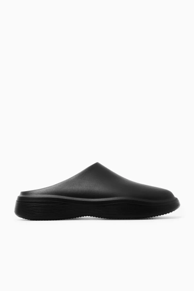 Cos Rubber Mules In Black