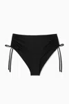 Cos Ruched High-waisted Bikini Briefs In Black