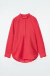 Cos Ruffle-collar Poplin Blouse In Red