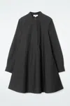 Cos Ruffle Swing Mini Dress In Black