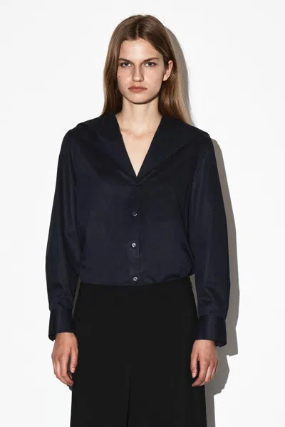 Cos Sailor-collar Cotton Shirt In Blue