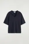 Cos Sailor-collar Jersey T-shirt In Blue