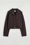 Cos Sailor-collar Wool Cardigan In Brown