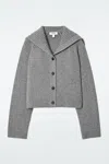 Cos Sailor-collar Wool Cardigan In Grey