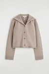 Cos Sailor-collar Wool Cardigan In Neutral