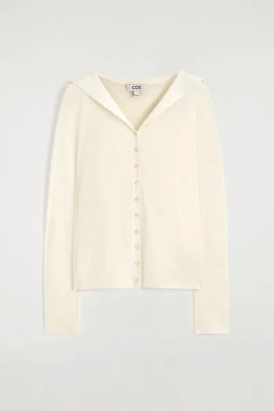 Cos Sailor-collar Knitted Cotton-silk Shirt In White