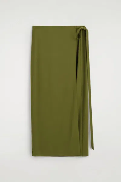 Cos Sarong Wrap Skirt In Green