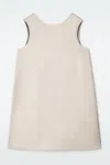 Cos Satin Racer-neck Mini Dress In Beige