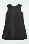 Cos Satin Racer-neck Mini Dress In Black