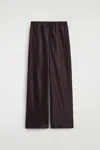 Cos Satin Wide-leg Pants In Brown