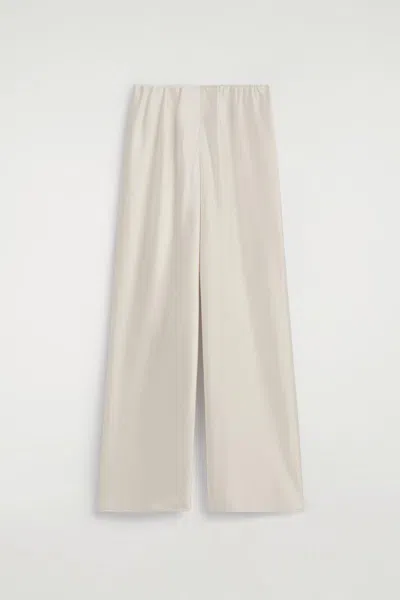 Cos Pantaloni A Gamba Larga In Raso In White
