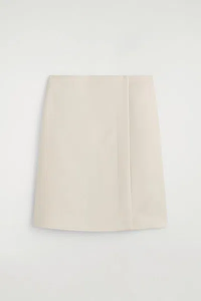 Cos Satin Wrap Skirt In White