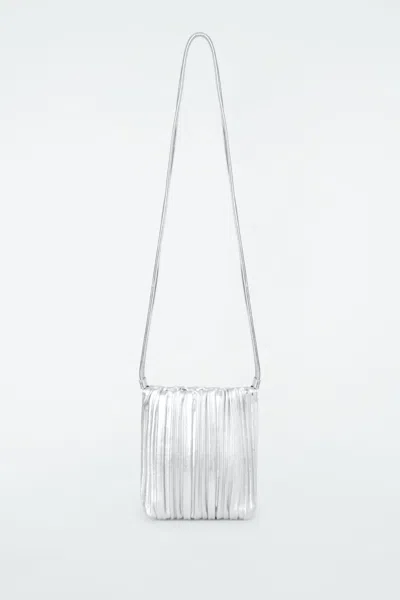 Cos Scallop Crossbody - Leather In Silver