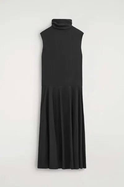 Cos Abito Maxi In Raso Con Dettaglio Foulard In Nero