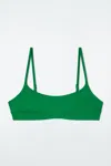 Cos Scoop-neck Bikini Top In Green