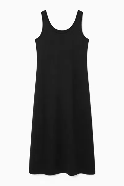 Cos Scoop-neck Jersey Midi Dress In Black