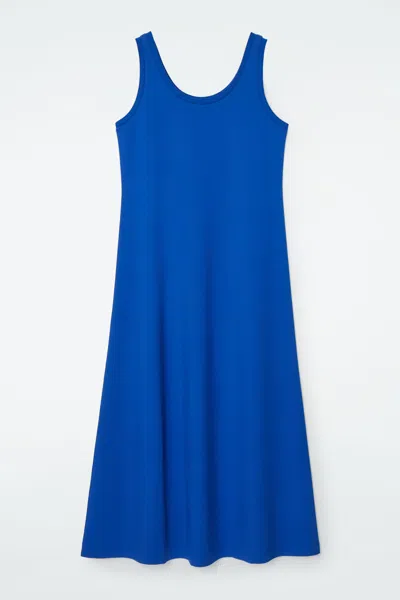 Cos Scoop-neck Jersey Midi Dress In Blue