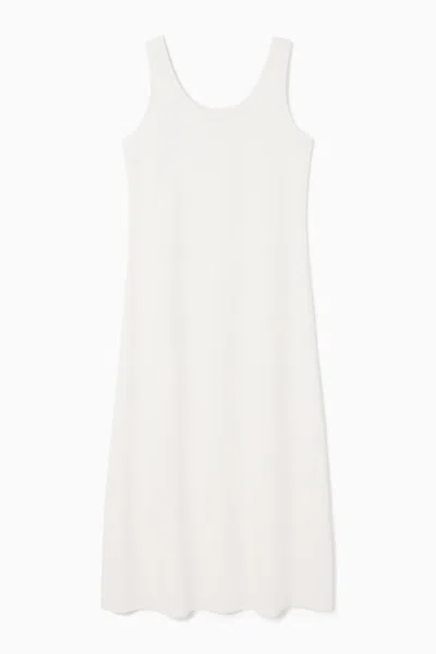 Cos Scoop-neck Jersey Midi Dress In White